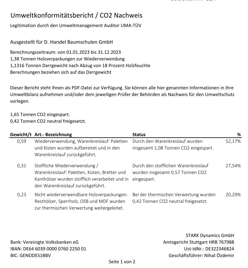 Umweltkonformitätsbericht